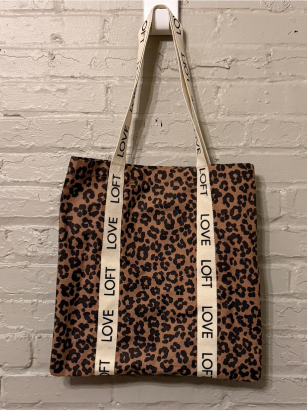 NWT Loft Leopard Tote Bag Love